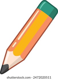 Cute pencil icon in a cartoon style