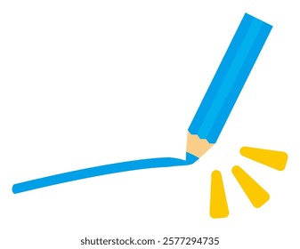 Cute pencil illustration.　Stationery Icons