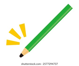 Cute pencil illustration.　Stationery Icons