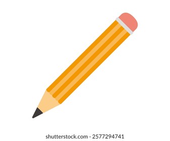 Cute pencil illustration.　Stationery Icons