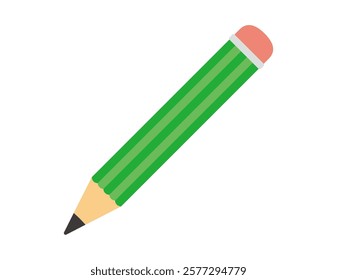 Cute pencil illustration.　Stationery Icons