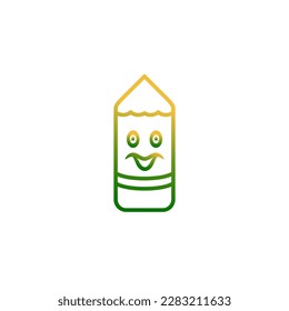 cute pencil illustration logo design