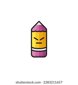 cute pencil illustration logo design