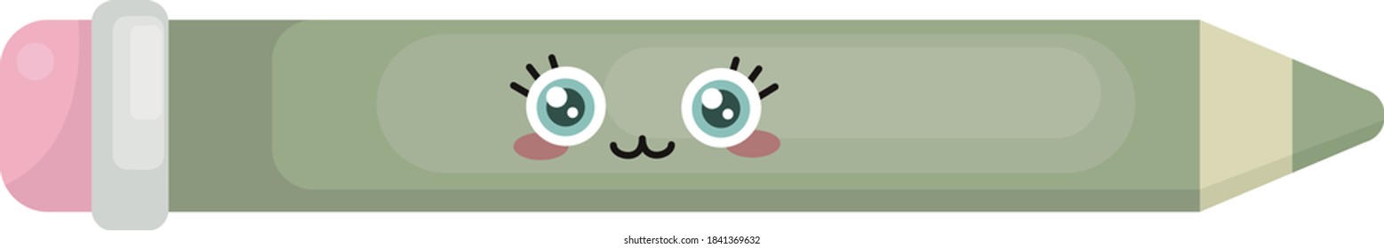 Cute pencil, illustration, vector on white background
