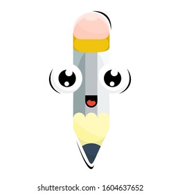 cute pencil mascot design vector