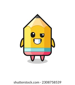 cute pencil mascot with an optimistic face , cute style design for t shirt, sticker, logo element