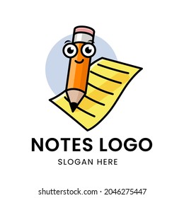 süßer Bleistift und Logo der Noten