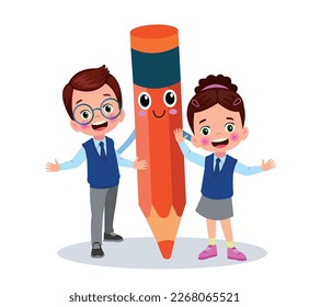 cute pencil and cute student