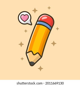 Cute pencil vector, vector eps. 10