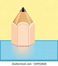 Cute pencil. Vector illustration.