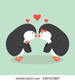 Cute Penguin animal couple