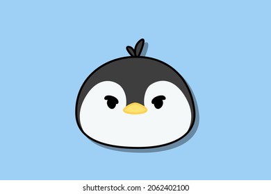 Cute Penguin Animal Face Vector Collection