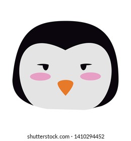 Cute penguin animal head cartoon vector illustration graphic design