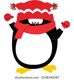 cute penguin animal vector christmas animals