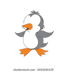 Cute penguin ,Antarctic bird, animal illustration.