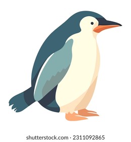 Cute penguin arctic white background icon isolated