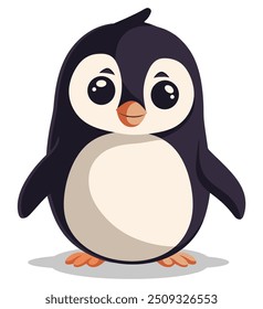 Cute Penguin Art. Flat Vector Illustration