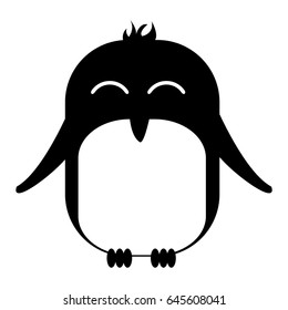 cute penguin asleep kawaii character