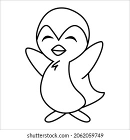 Cute Penguin black color, good for drawing book, kid apparel,etc.