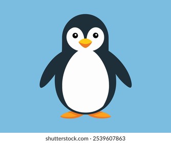 Niedlicher Pinguin mit blauem Hintergrund