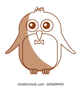 cute penguin with bowtie kawaii character