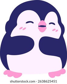 Cute Penguin in bright neon colors