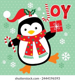 Cute Penguin with Candy cane