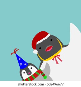 cute penguin card