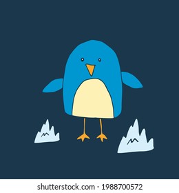 Cute penguin Cartoon Animal baby and children print design Vector Illustration.