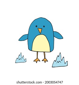 Cute penguin Cartoon Animal baby and children print design Vector Illustration.