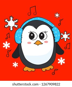 Cute penguin cartoon character