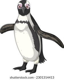 Cute penguin cartoon character illustration