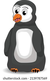 cute penguin cartoon character standing isolated with white background