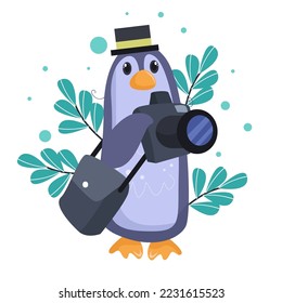 Caracteres de dibujos animados de pingüino cúrcute adecuados para diseños de ropa para niños