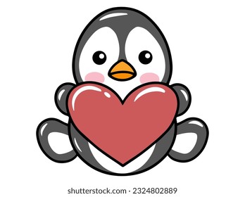 Cute Penguin Cartoon Drawing Illustration