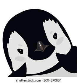 Cute Penguin cartoon flat design vector illustration. Baby Penguin.