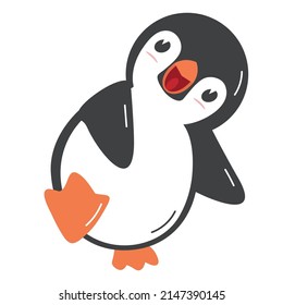 Cute Penguin cartoon  flat style