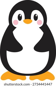 Cute penguin Cartoon flat style
