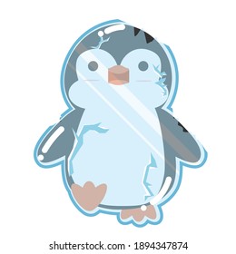 Cute penguin cartoon Freeze vector