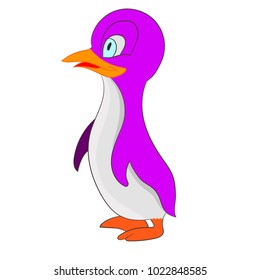 Cute penguin with cartoon cartoon hand drawn vector illustration. Can be used for baby t-shirt printing, fashion printing design, kids clothes, welcome gift of the baby gift and invitation card.