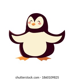 cute penguin cartoon icon isolated design vector illustration