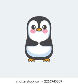 Cute penguin cartoon icon vector