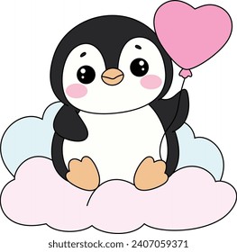 A Cute Penguin Cartoon Illustration