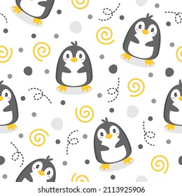 Cute penguin cartoon illustration patterns