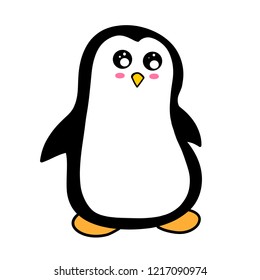 Cute penguin cartoon illustration. Vector illustration