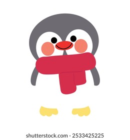 Cute penguin cartoon image. cute animal pictures, cartoons, stickers for autumn mood