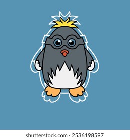 Cute penguin cartoon images in vector format can be used for stickers, T-shirt screen printing or cover images