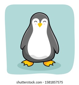 Cute Penguin Cartoon Isolated Vintage Vector