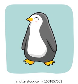 Cute Penguin Cartoon Isolated Vintage Vector