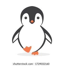 Cute Penguin cartoon minimal flat vecor